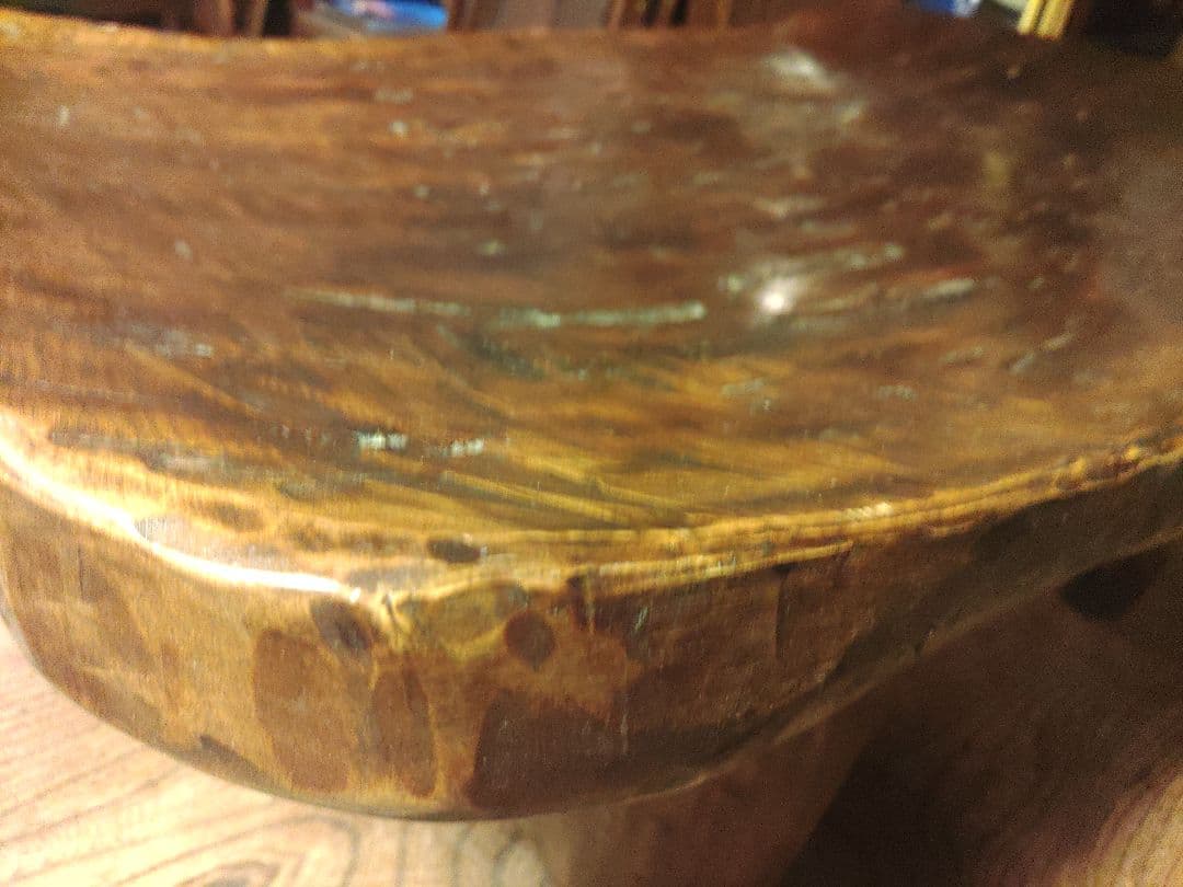 Poinciana様　アフリカ民芸品　無垢　座卓　テーブル　天然木　ヴィンテージ
