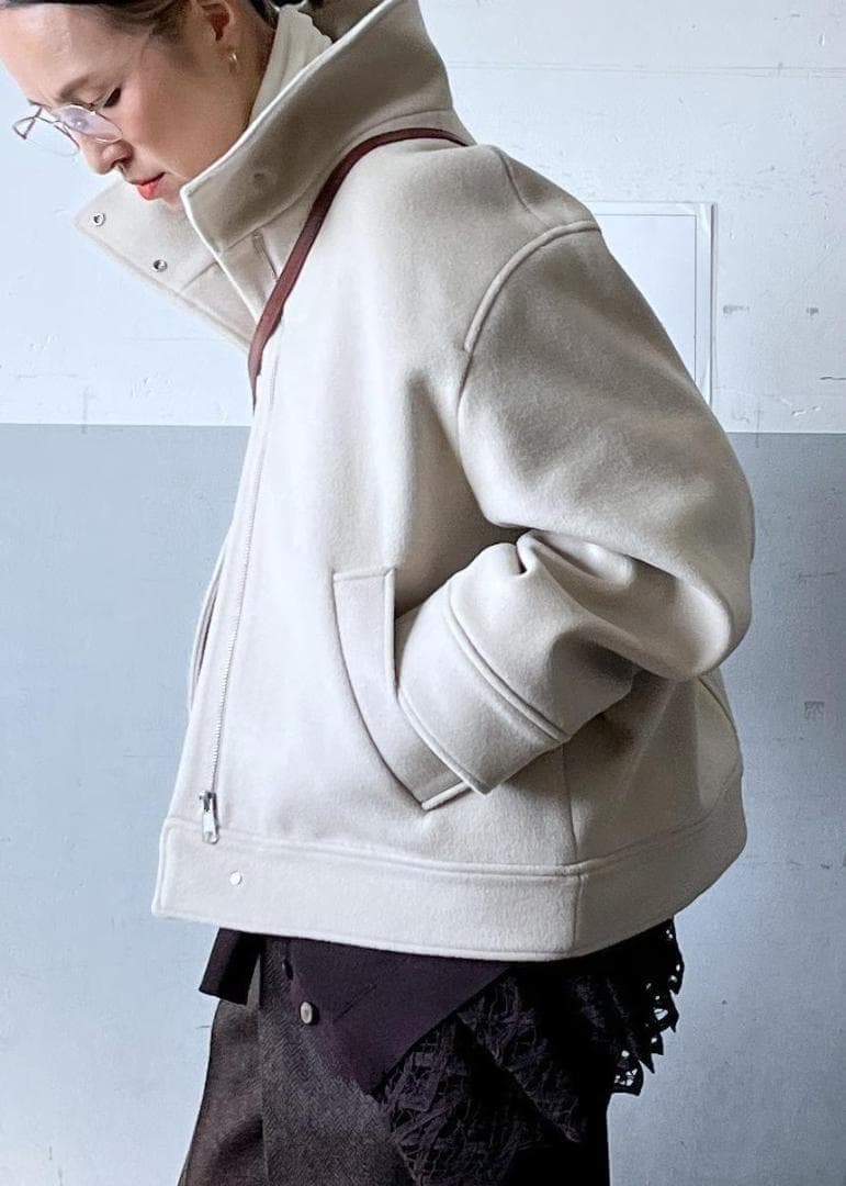 完売品 ADAM ET ROPE FEMME Super120'sウールブルゾン