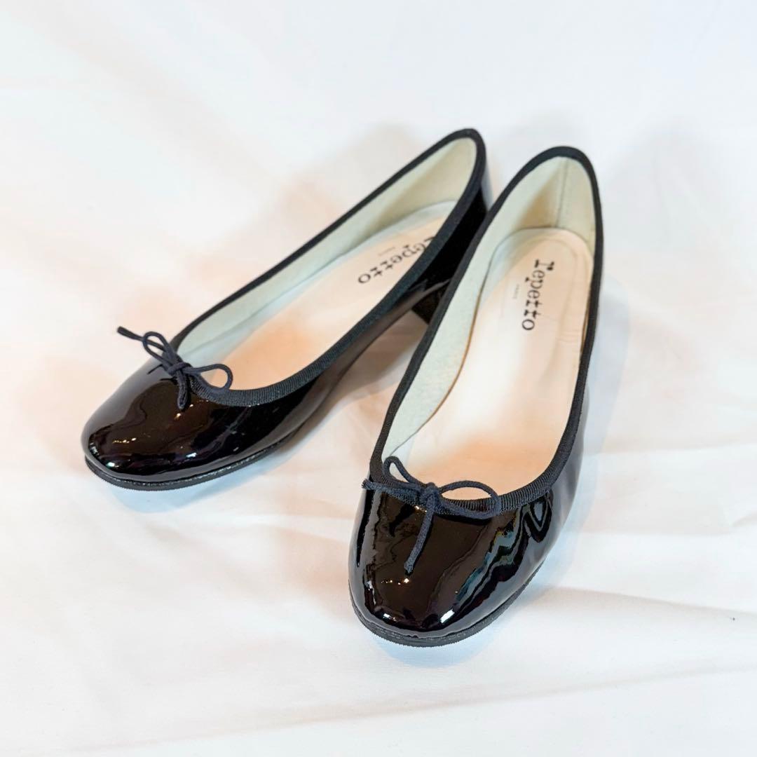 【美品】Repetto レペット カミーユ 黒 エナメル 39