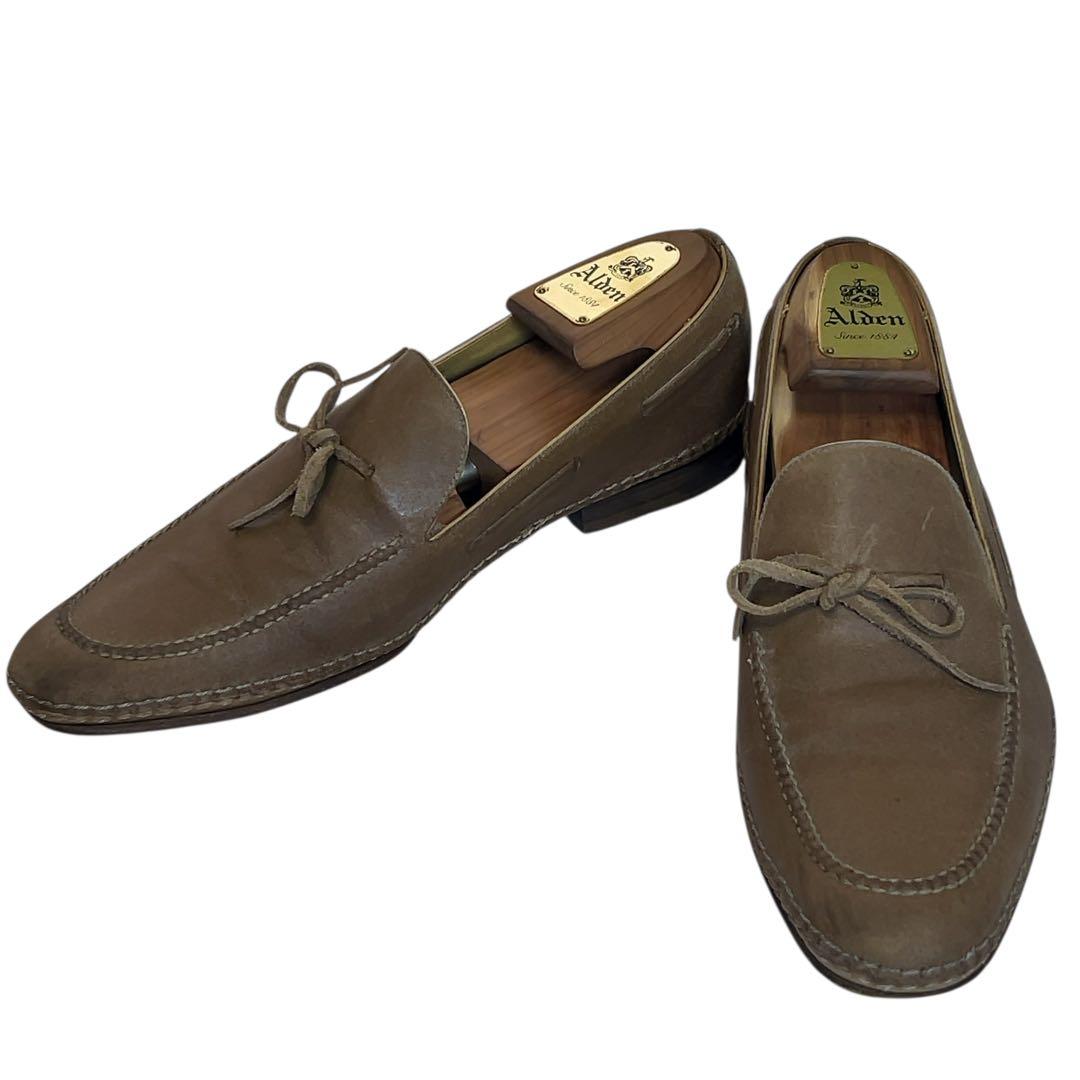 阿呆鳥HERMESスムースレザードライビングシューズ　サンドベージュ　40