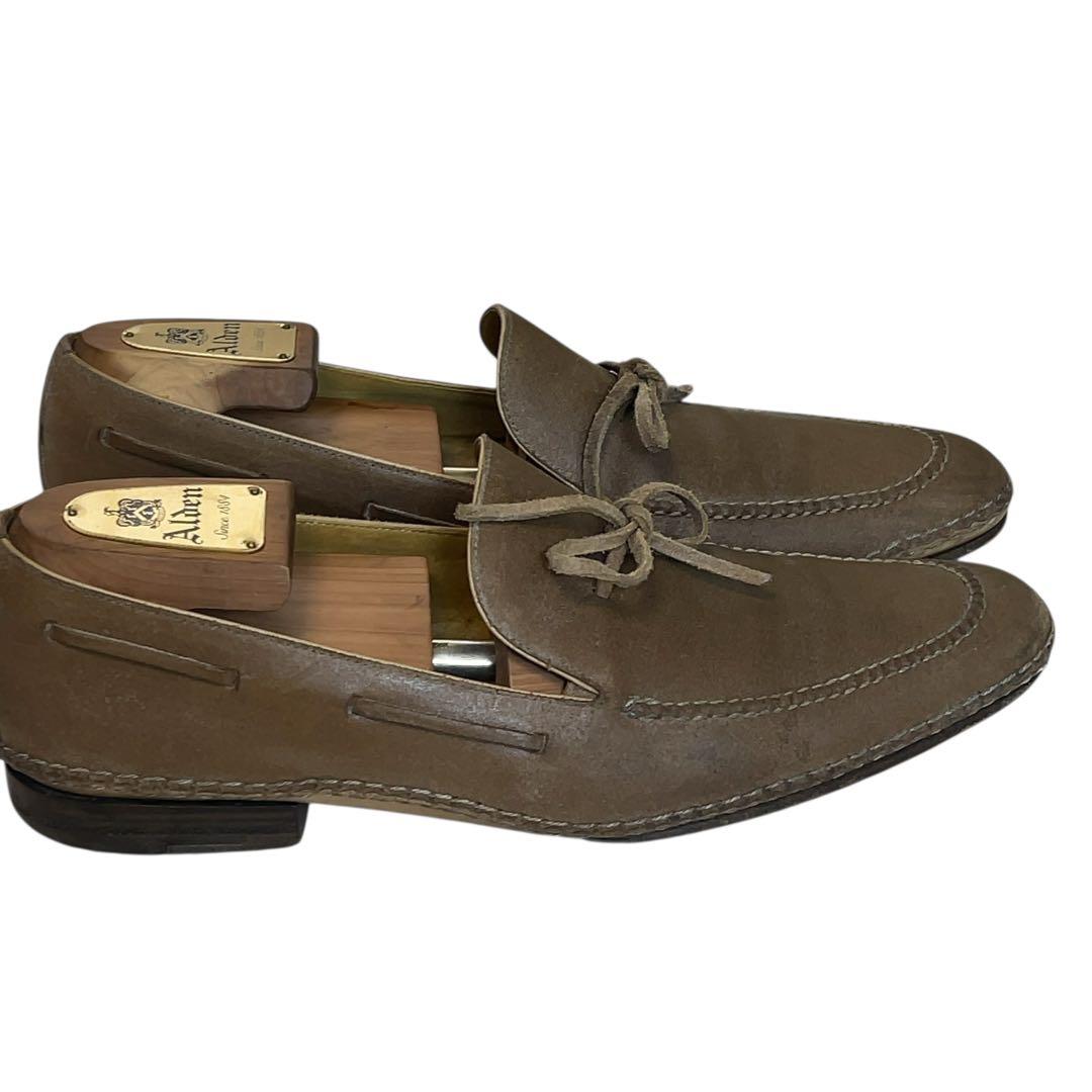 阿呆鳥HERMESスムースレザードライビングシューズ　サンドベージュ　40