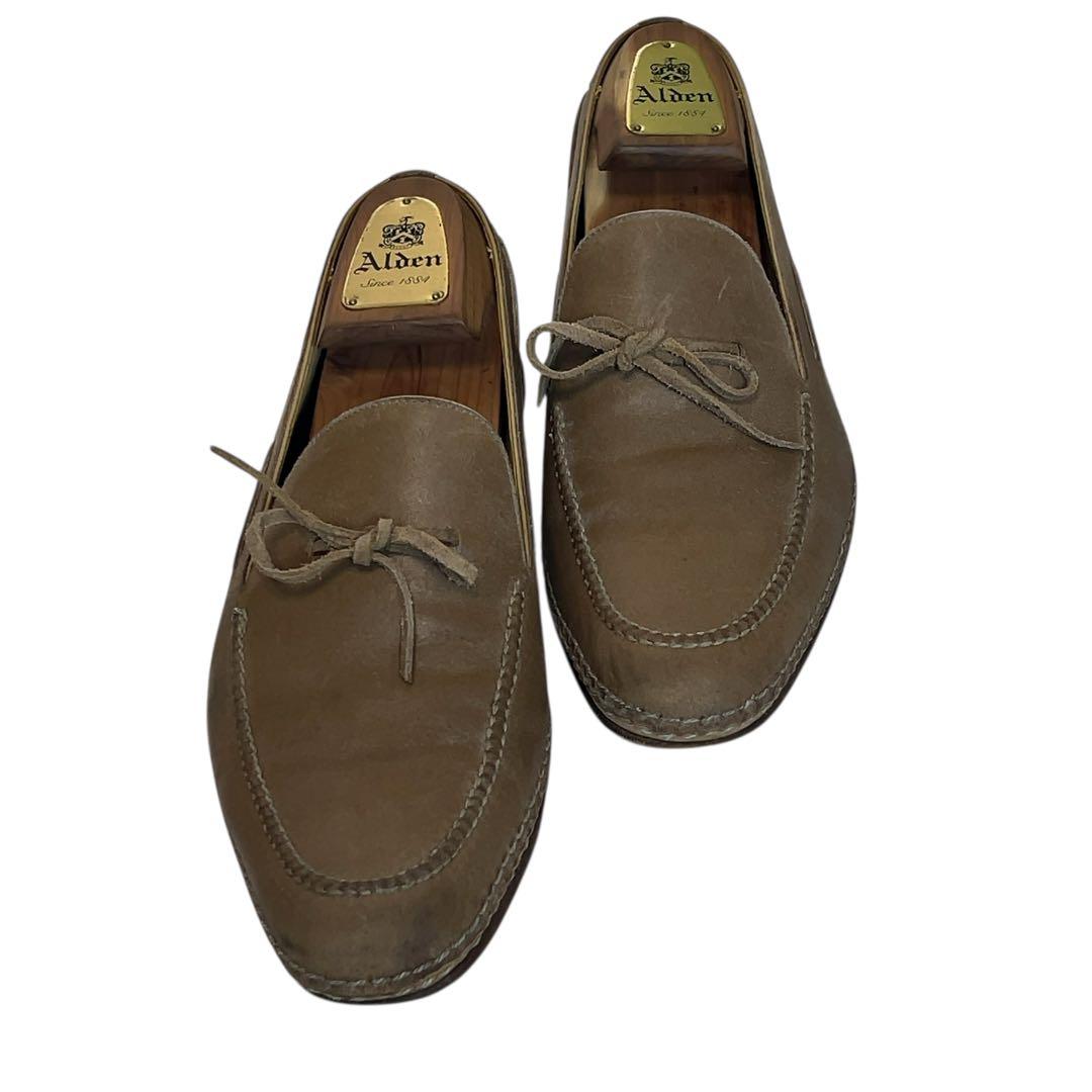 阿呆鳥HERMESスムースレザードライビングシューズ　サンドベージュ　40