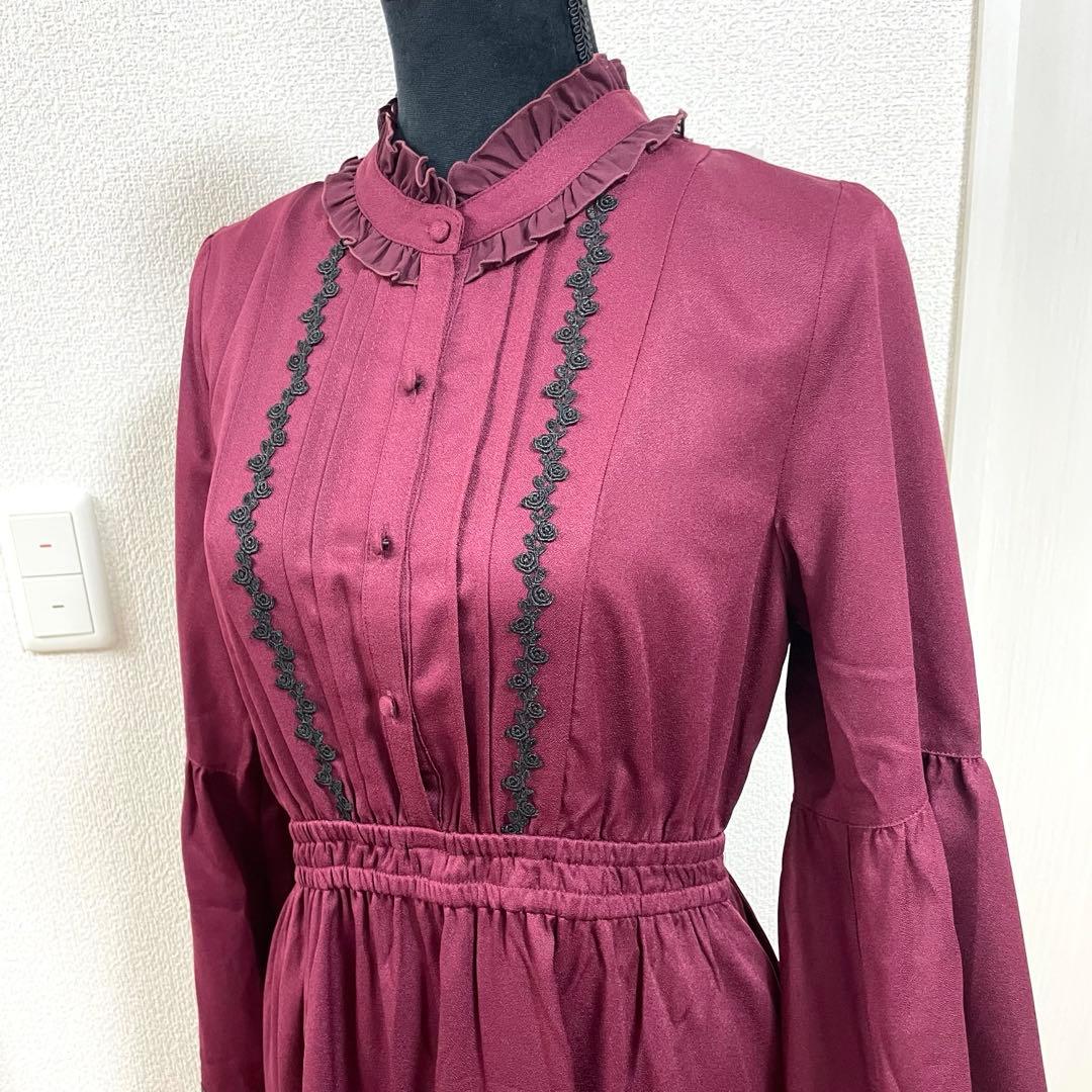 axes femme ジャボブローチ付 ワンピース ゴスロリ 姫袖 アクシーズ