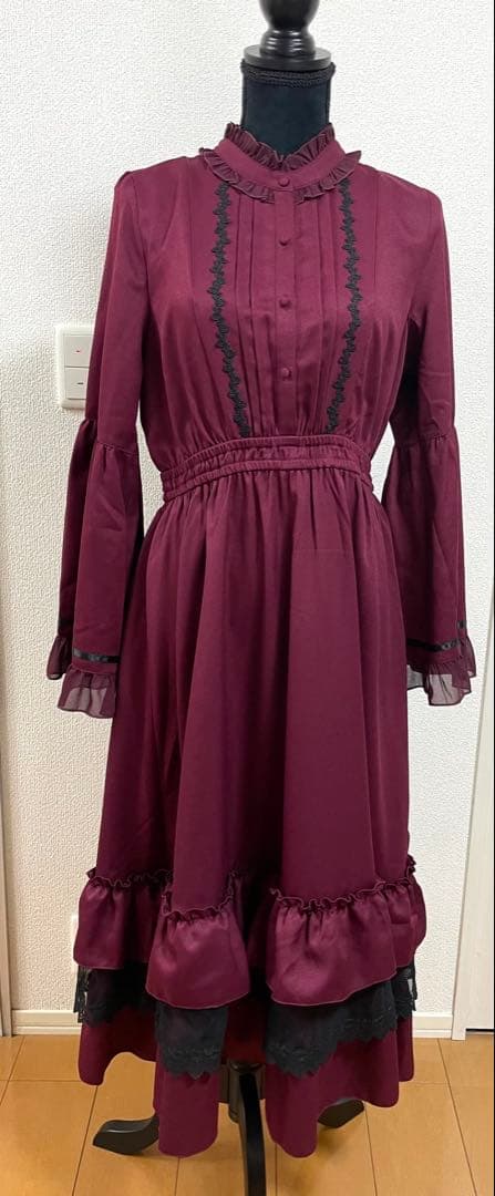 axes femme ジャボブローチ付 ワンピース ゴスロリ 姫袖 アクシーズ