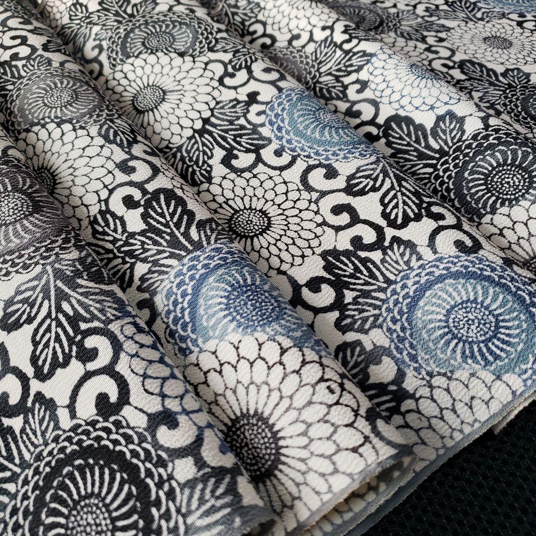 半幅帯 正絹手差し紅型調 名匠秀逸極上織紬 正絹リバーシブル