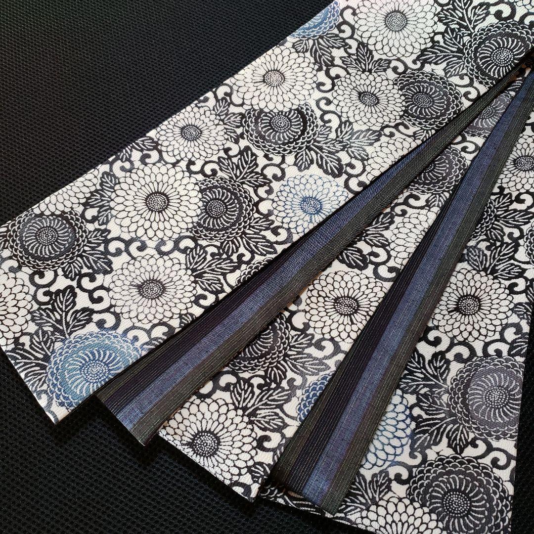 半幅帯 正絹手差し紅型調 名匠秀逸極上織紬 正絹リバーシブル