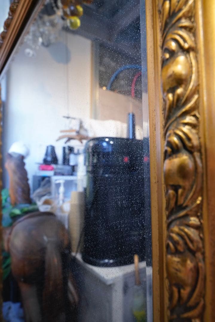 【交渉中】額装vintageミラー/GOLD