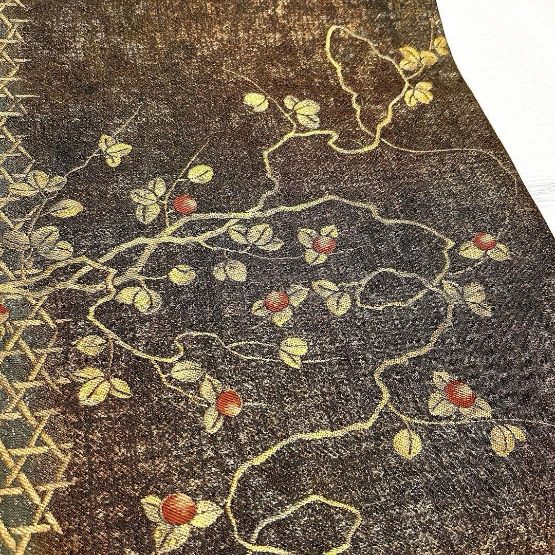 【専用】梅垣織物　袋帯　果樹蔓文　西陣織　正絹　金糸