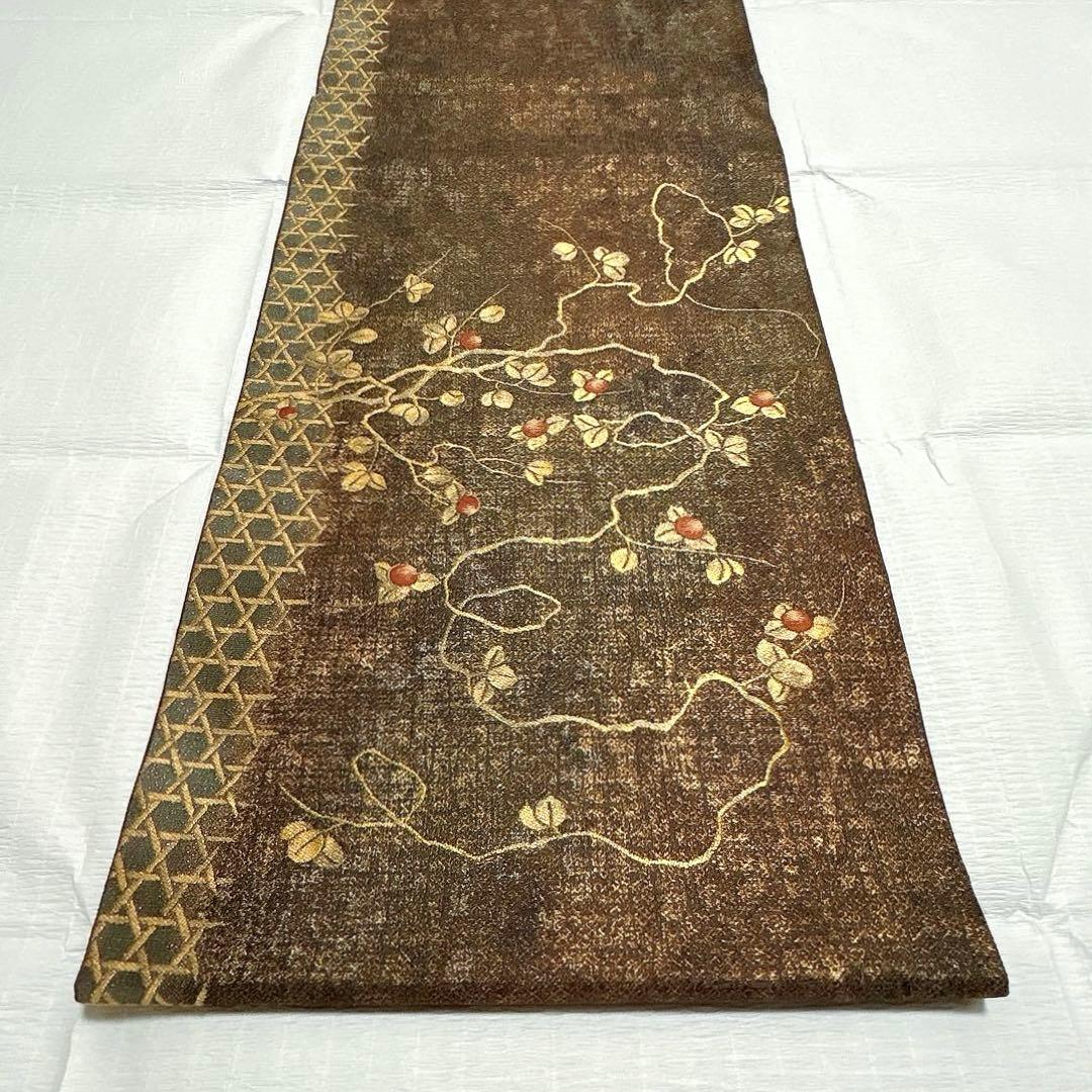 【専用】梅垣織物　袋帯　果樹蔓文　西陣織　正絹　金糸