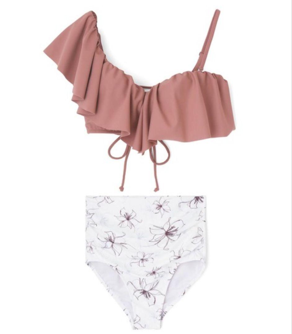 フリル付きセパレート水着 ピンク・ホワイト San-ai Resort　11号