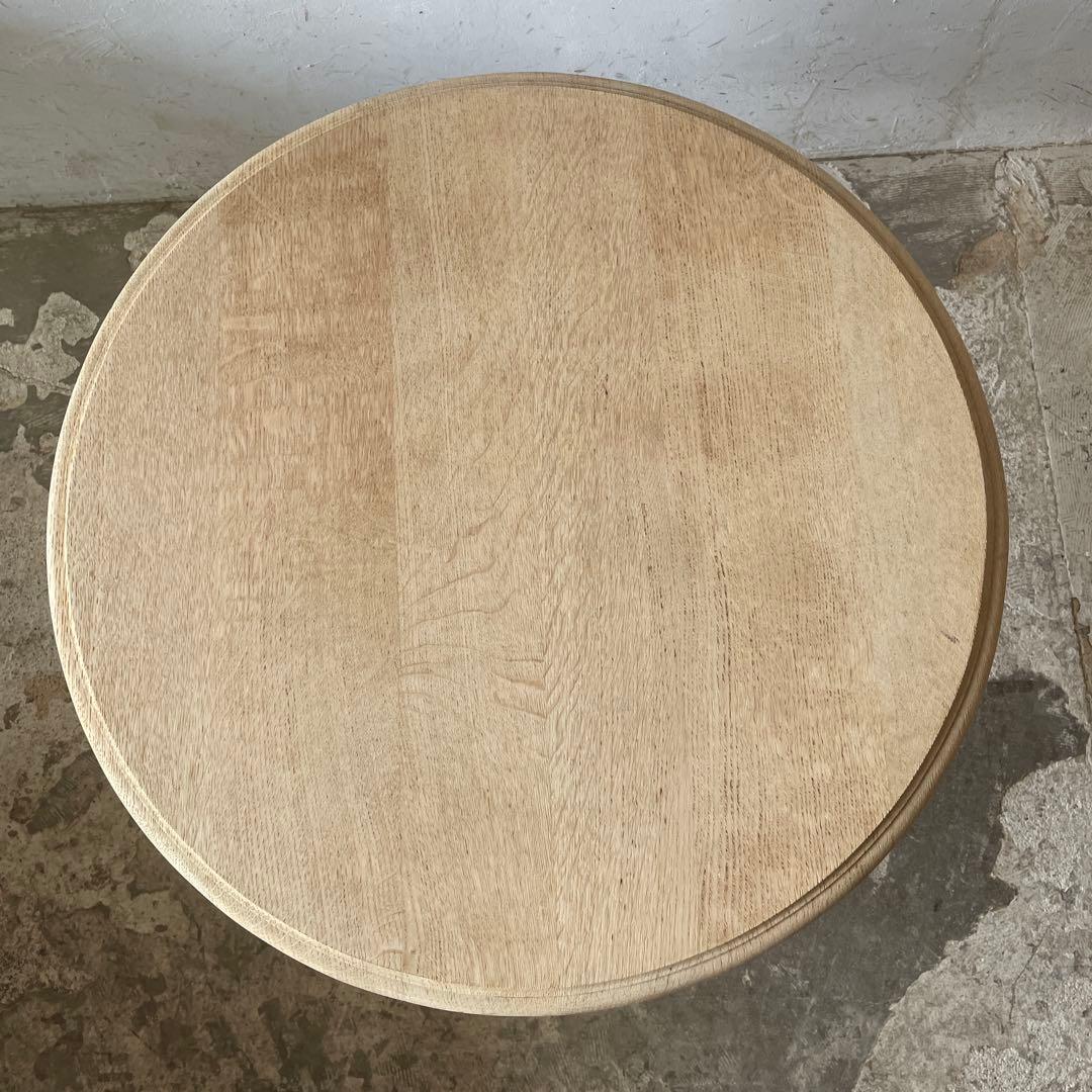 ビンテージ　ラウンドコーヒーテーブル　ラウンドセンターテーブル　猫脚　剥離