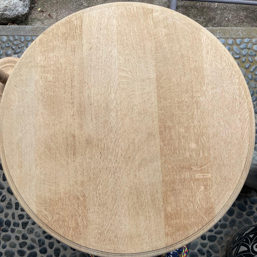 ビンテージ　ラウンドコーヒーテーブル　ラウンドセンターテーブル　猫脚　剥離