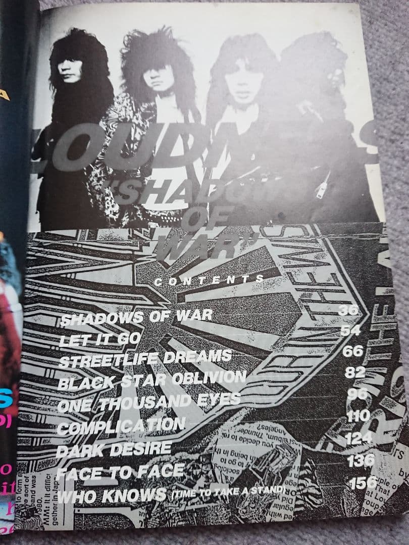 LOUDNESS Shadows of War バンドスコア