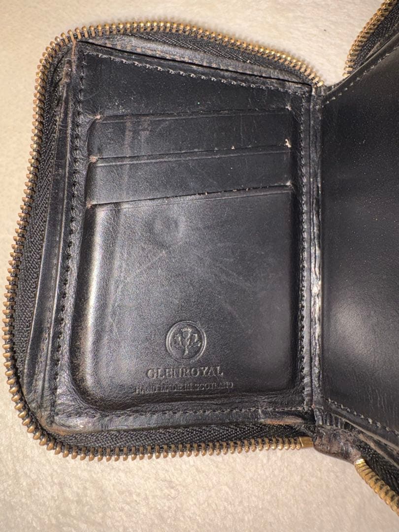 GLEN ジップアラウンドスモールウォレット　ブラック