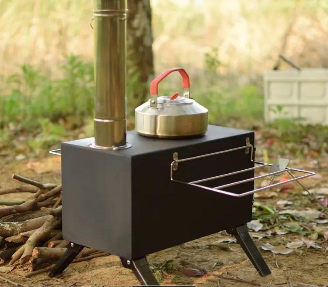 ブラック 薪ストーブ 小型 コンパクト キャンプ アウトドア 暖房