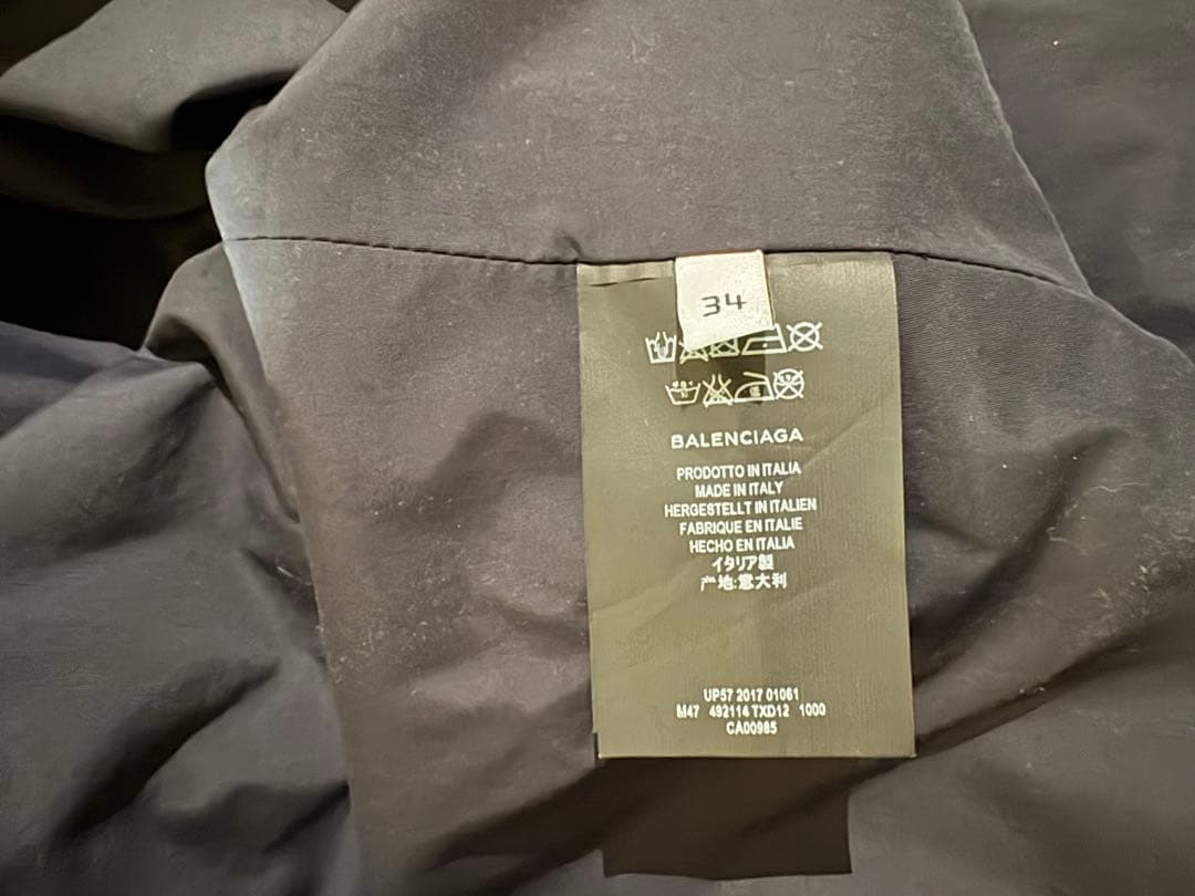 BALENCIAGA フーテッドブラックロングコート