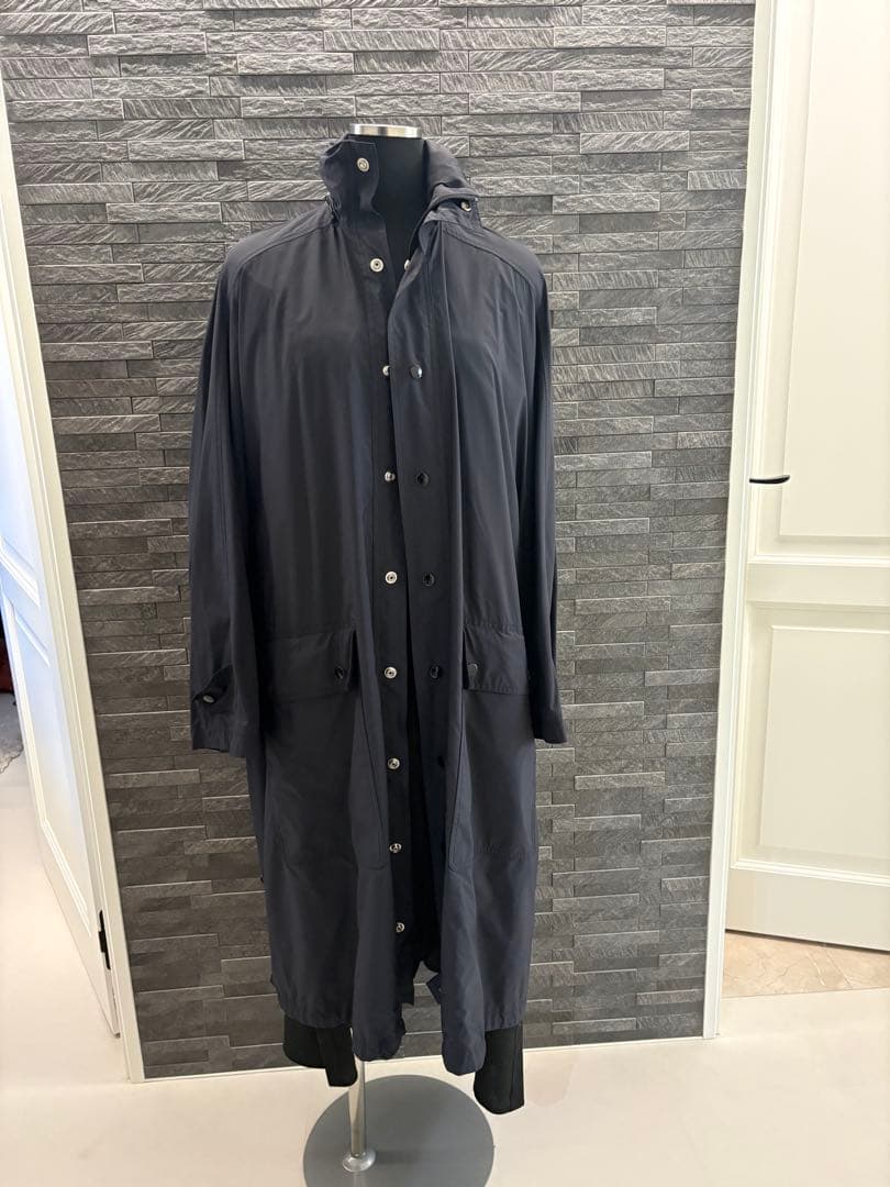 BALENCIAGA フーテッドブラックロングコート