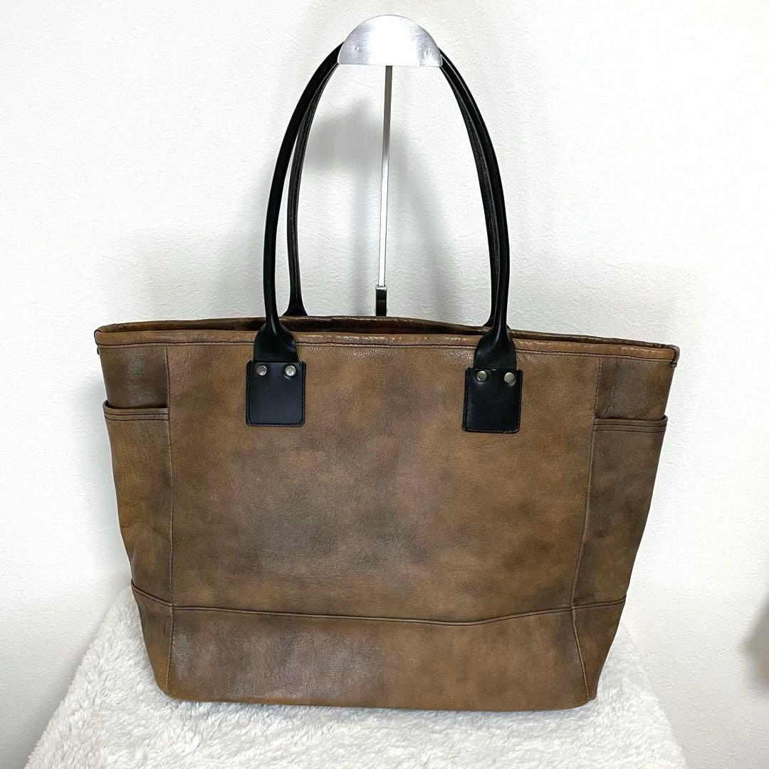 MOTO モト レザー ブラウン トートバッグ