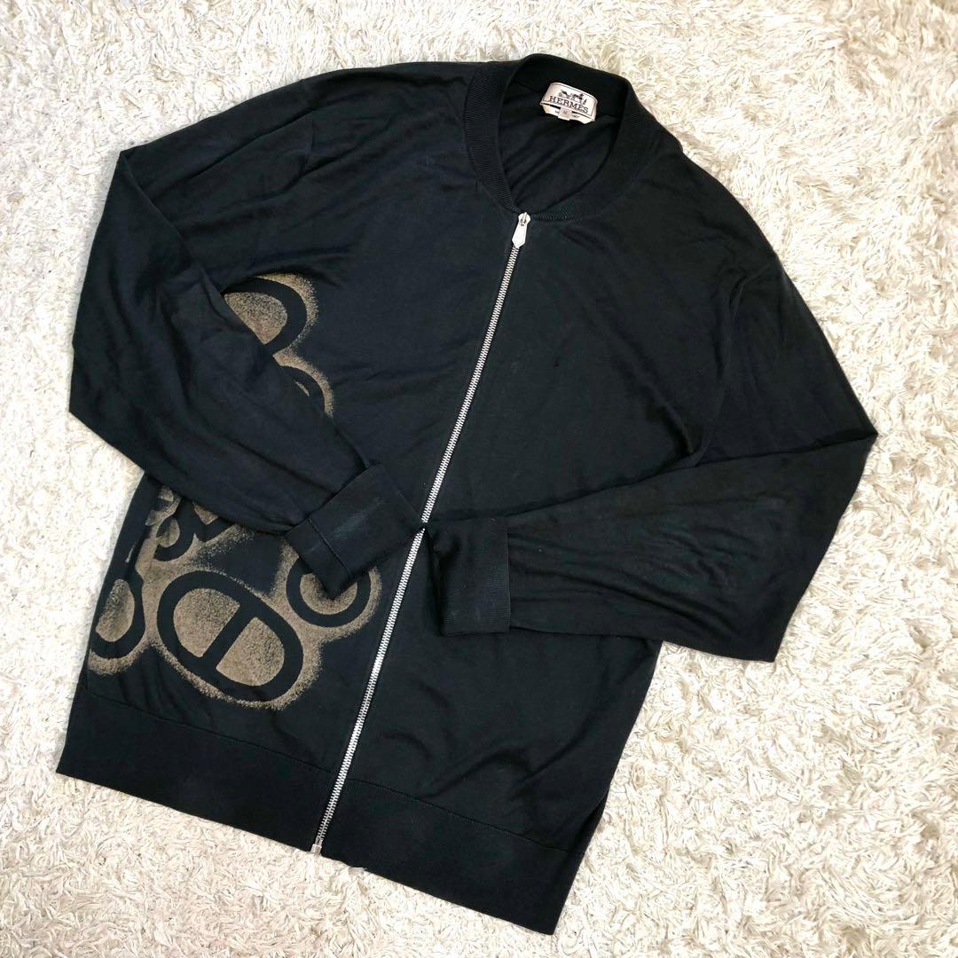 エルメス カーディガン シェーヌダンクル　カーキ Mサイズ