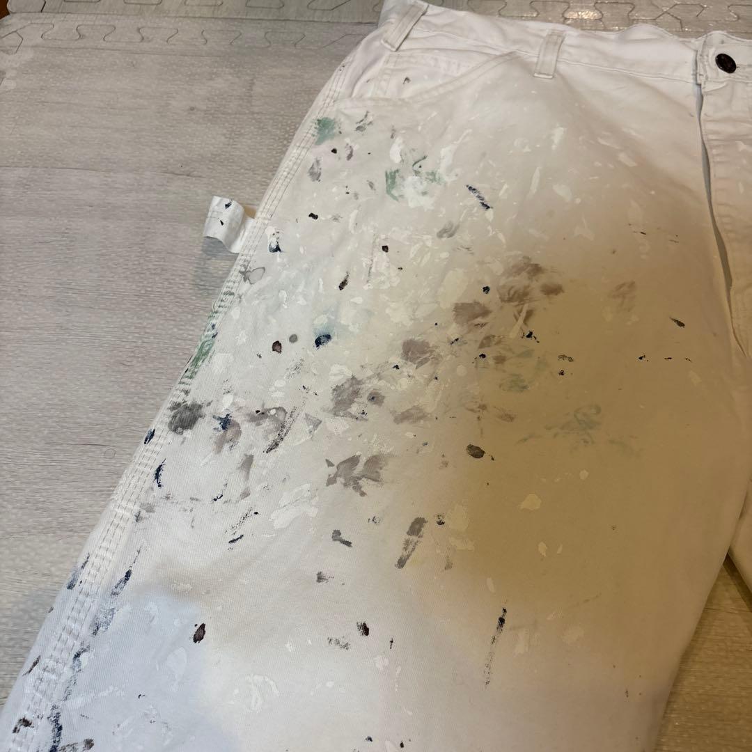 Dickies ホワイト ペインターパンツ　ペイント加工