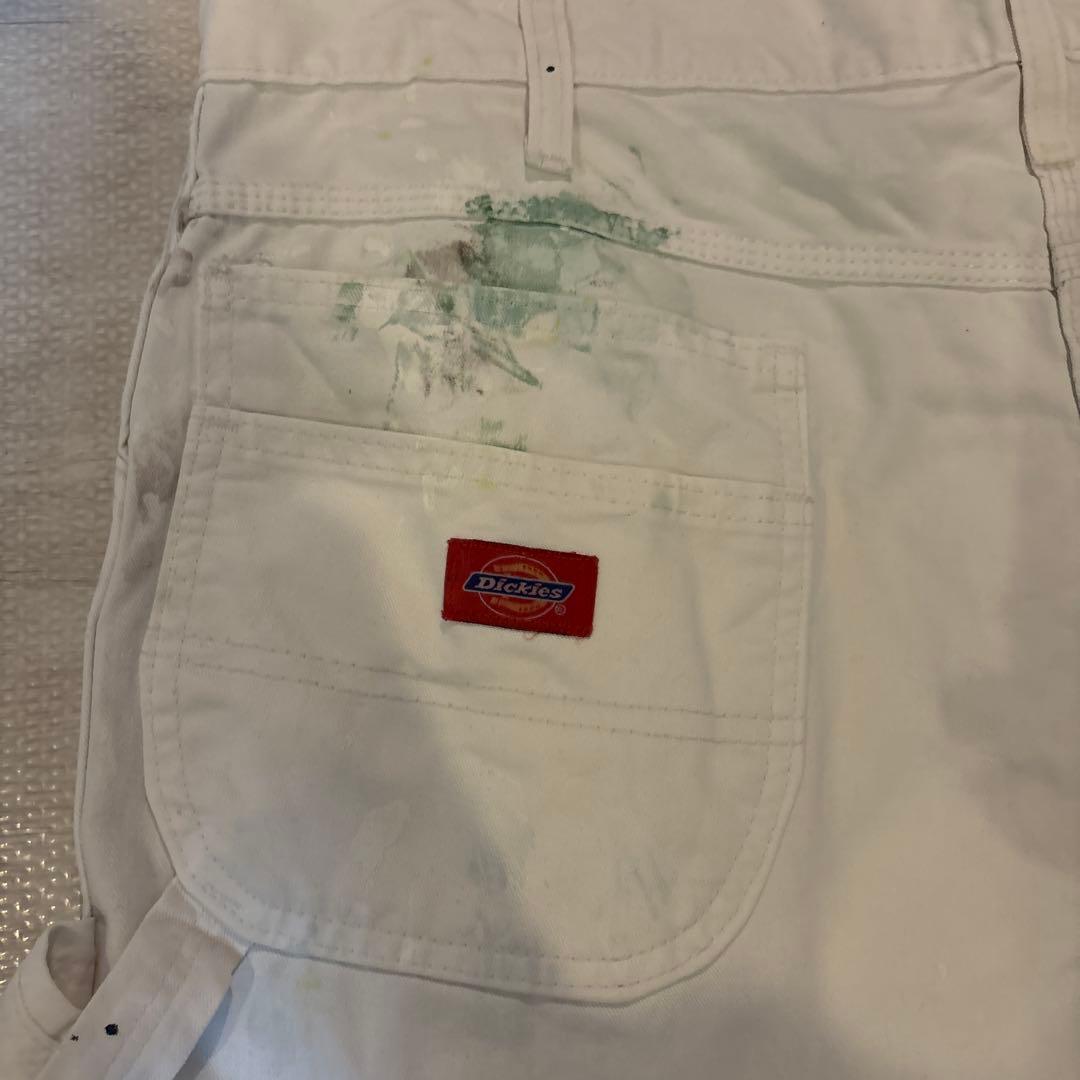 Dickies ホワイト ペインターパンツ　ペイント加工