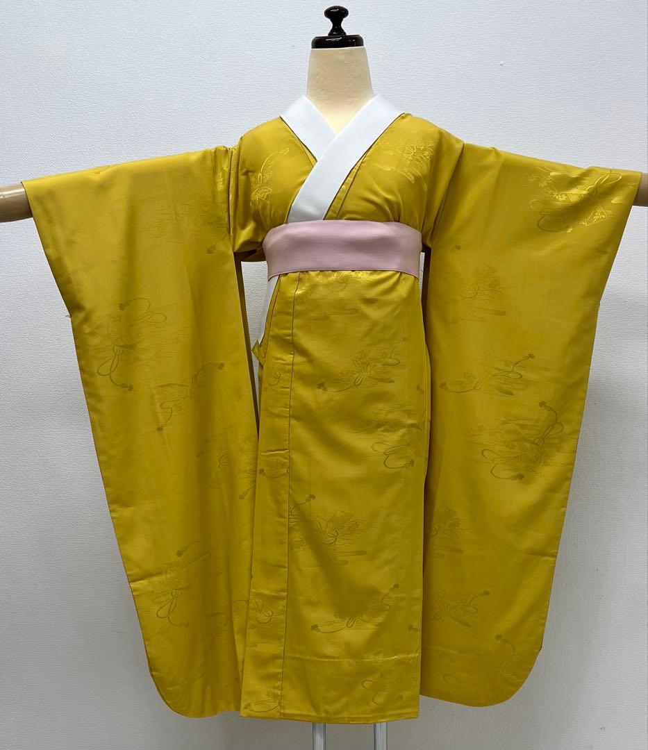 振り袖　フルセット　長襦袢付　枝垂れ桜　金彩加工　刺繍入り　銀通し　757