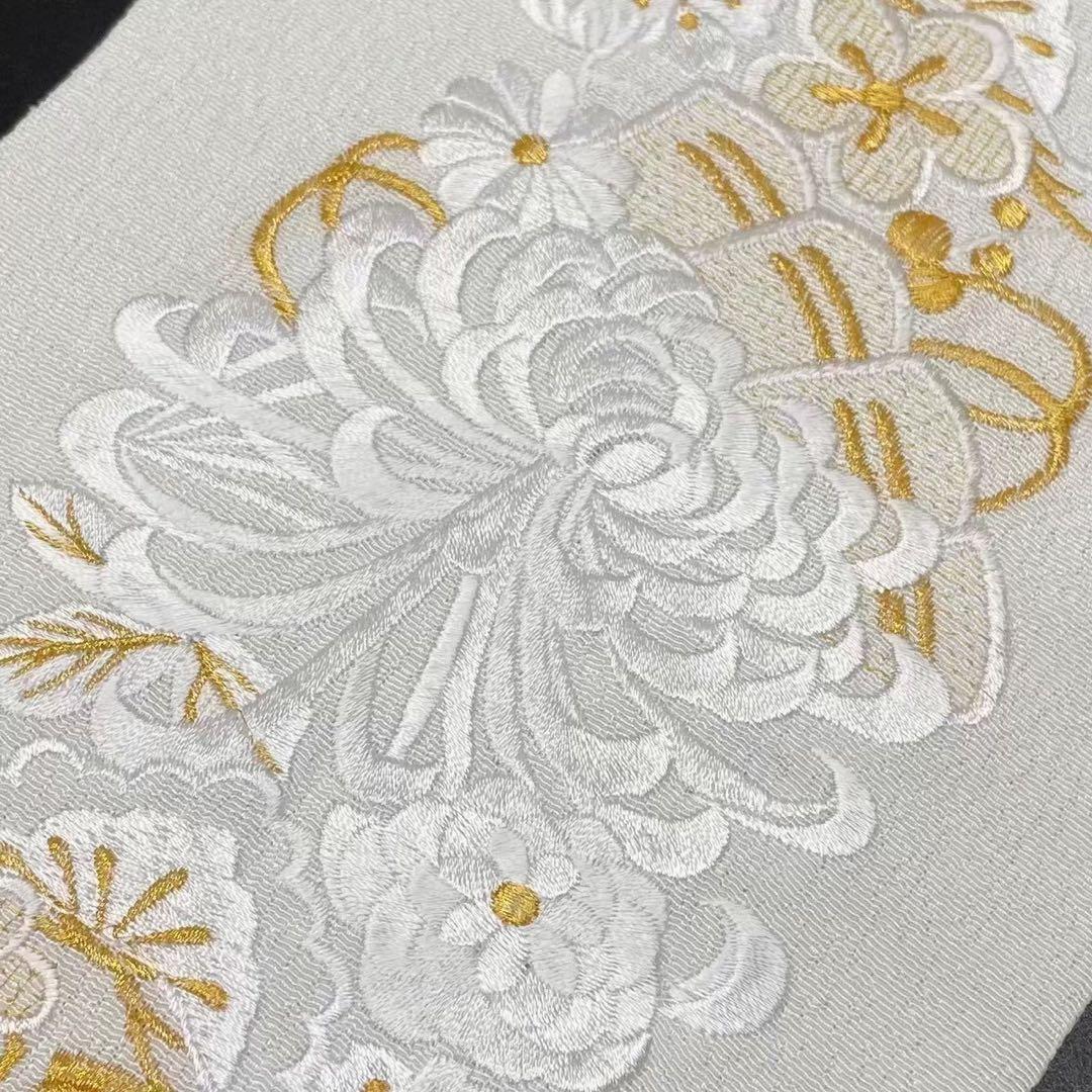 半衿　半襟　S-1 差し色緑　ピンク　重ね衿　人気色　2品 菊と扇 0605③