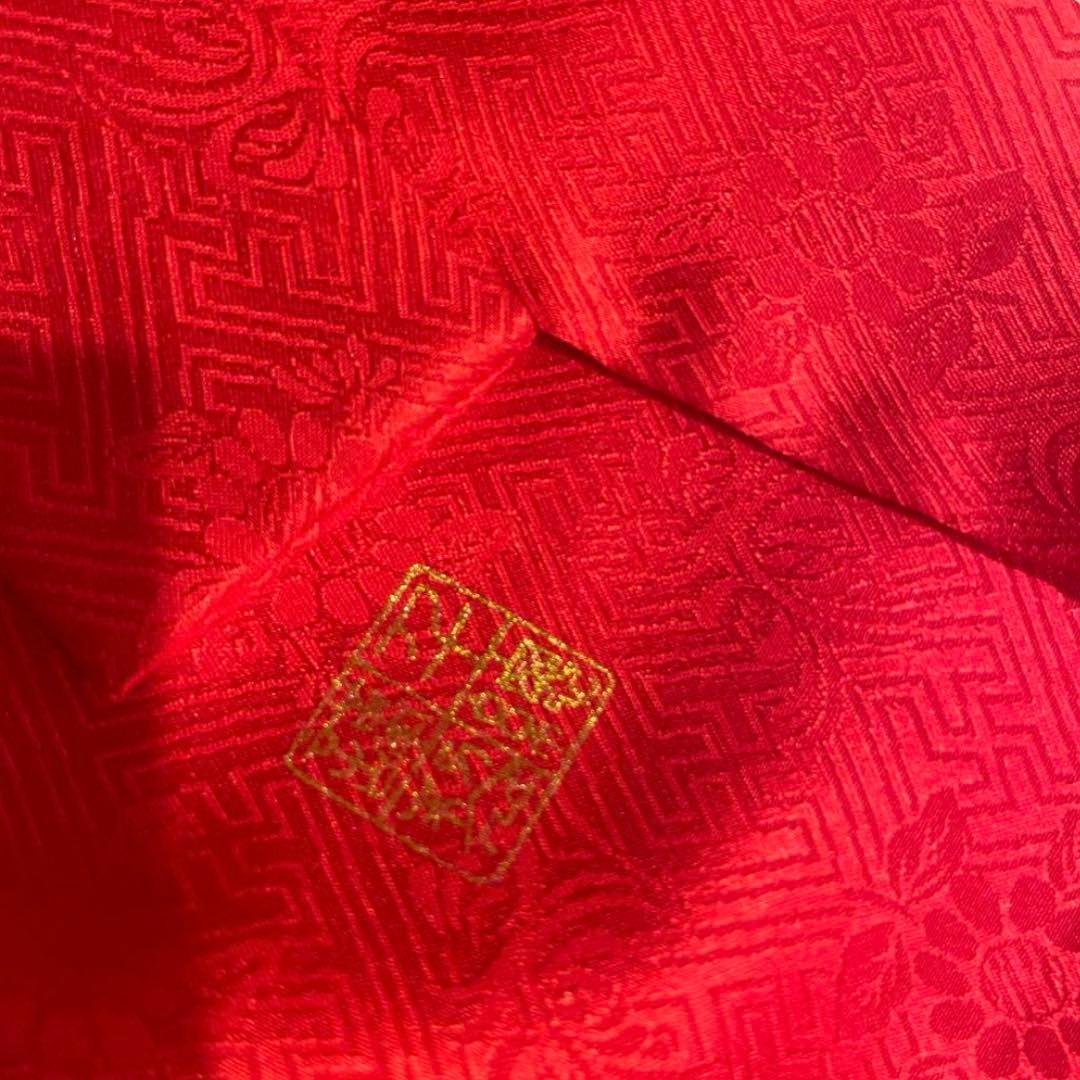 七五三　【新品: 被布+ 美品: 着物 】　千總　赤と白　紅白　花柄被布着　3歳