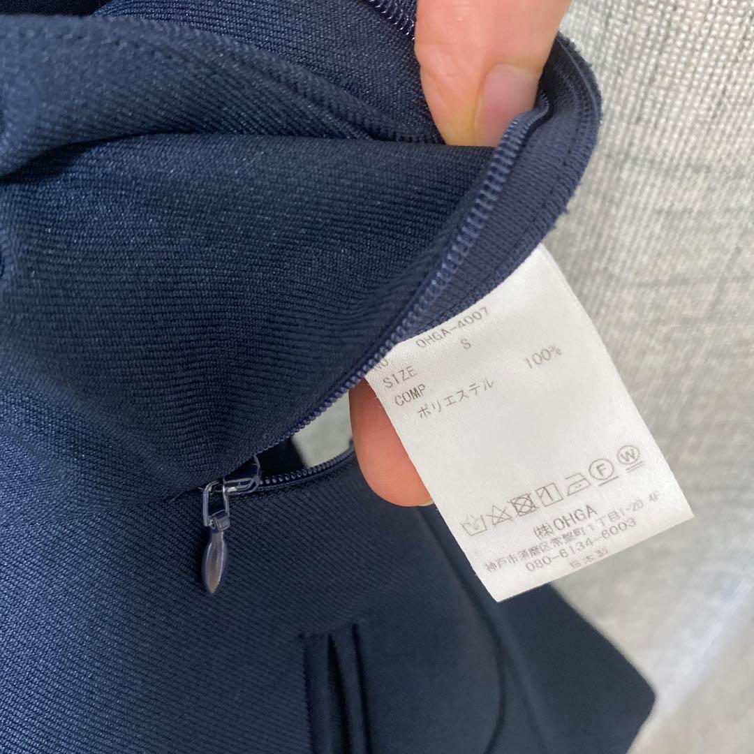 OHGA ハイウエストパンツ　ネイビー