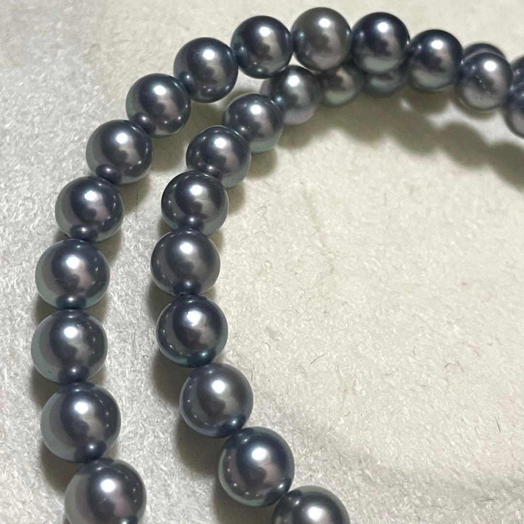 【極美品✨テリ良】あこや本真珠 ネックレス 6.5-7.0 パール ブルーグレー