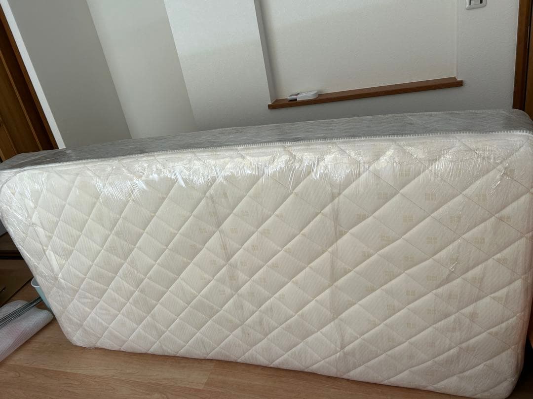 シングルベッドフレーム ダークブラウン 引き出し付き マットレスセット