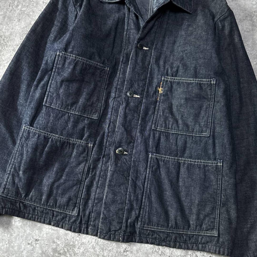 45R 908 中綿 カバーオール デニム ジャケット インディゴ 4 XL