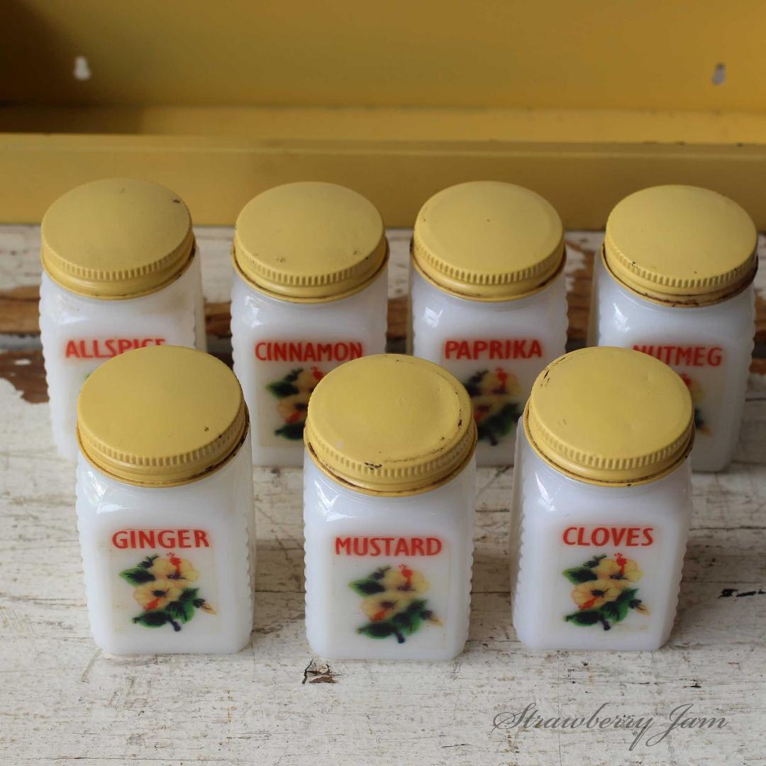 IKI-509 送料込！アメリカアンティーク スパイスボトルセット 雑貨 収納