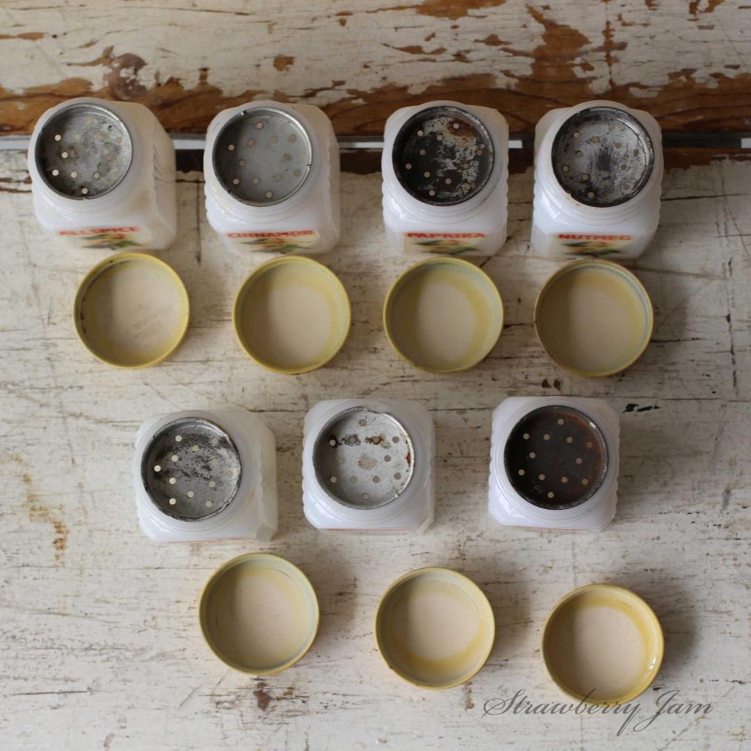 IKI-509 送料込！アメリカアンティーク スパイスボトルセット 雑貨 収納