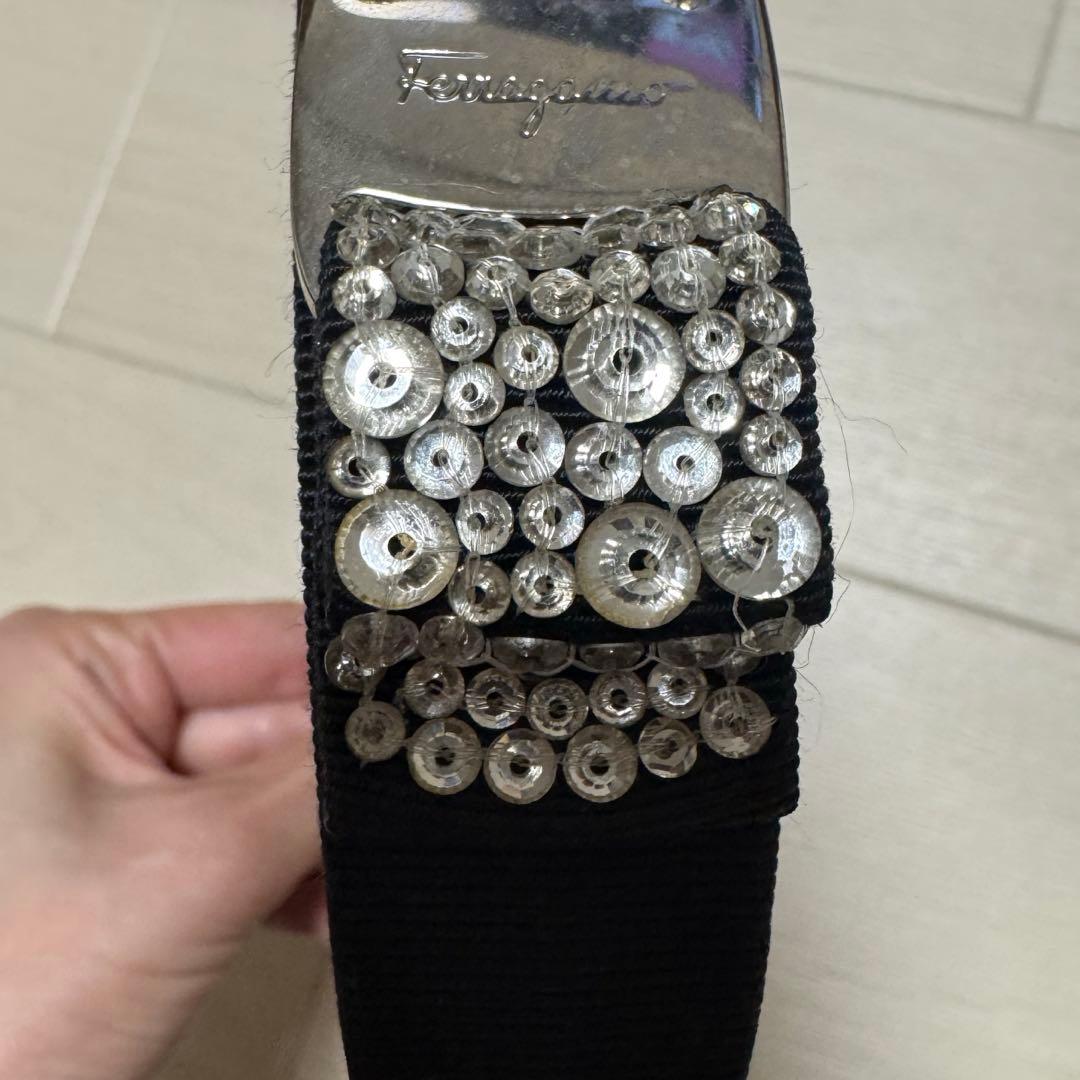 【値下げ】フェラガモ　カチューシャ　ビジュー