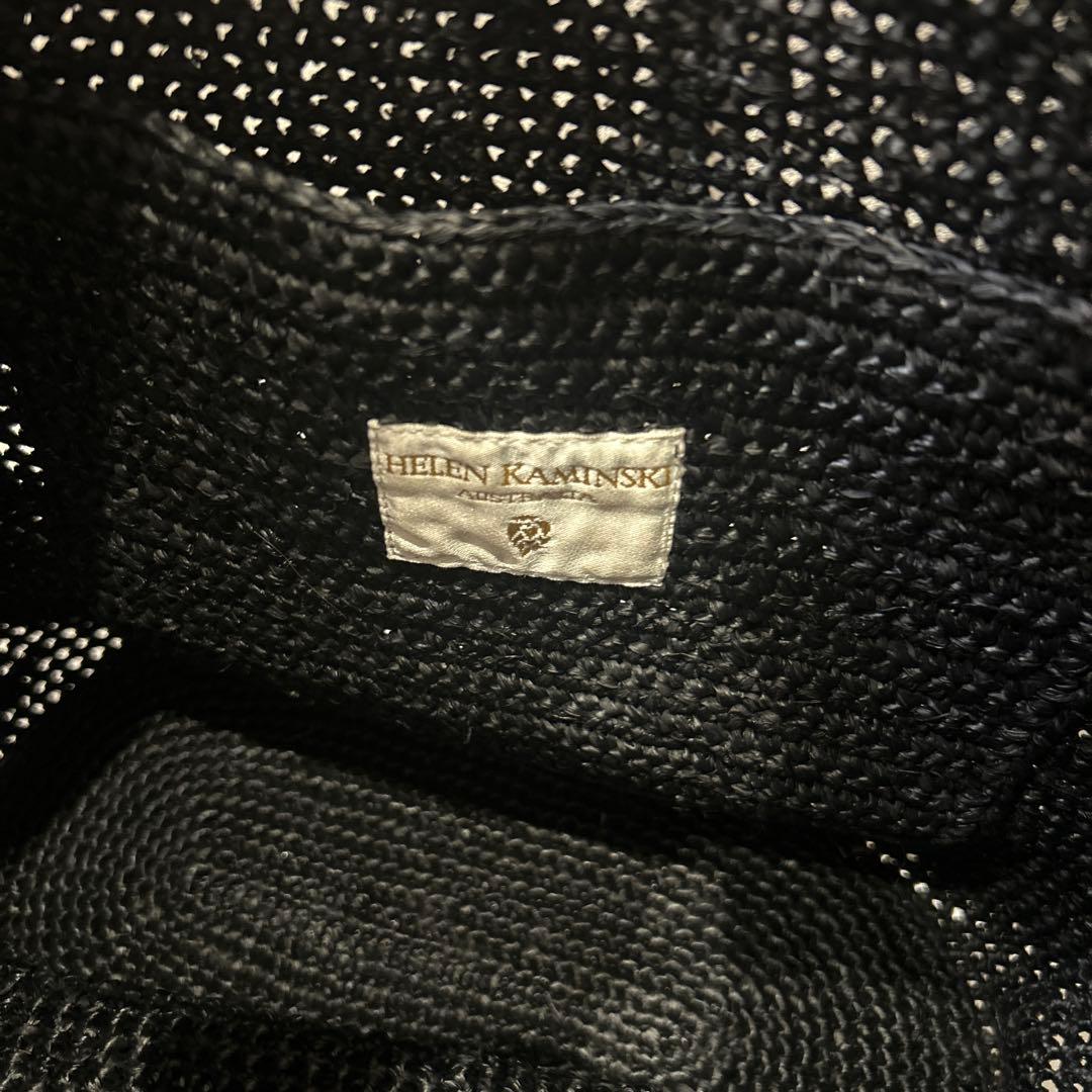 ヘレンカミンスキー✨ ラフィア カゴ トートバッグ ブラック シルバープレート