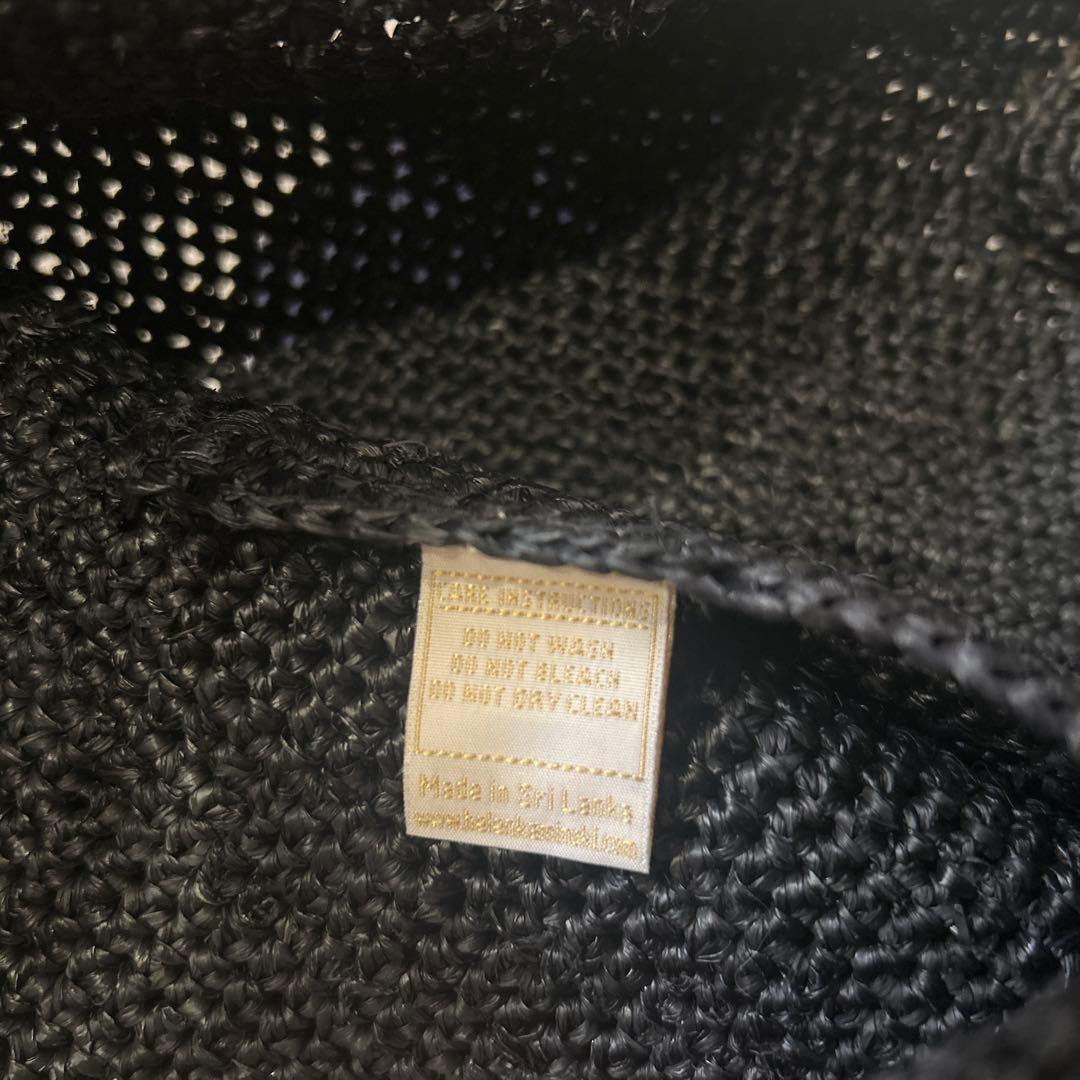 ヘレンカミンスキー✨ ラフィア カゴ トートバッグ ブラック シルバープレート