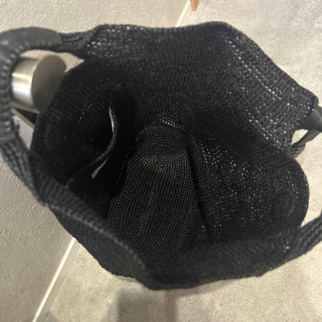 ヘレンカミンスキー✨ ラフィア カゴ トートバッグ ブラック シルバープレート