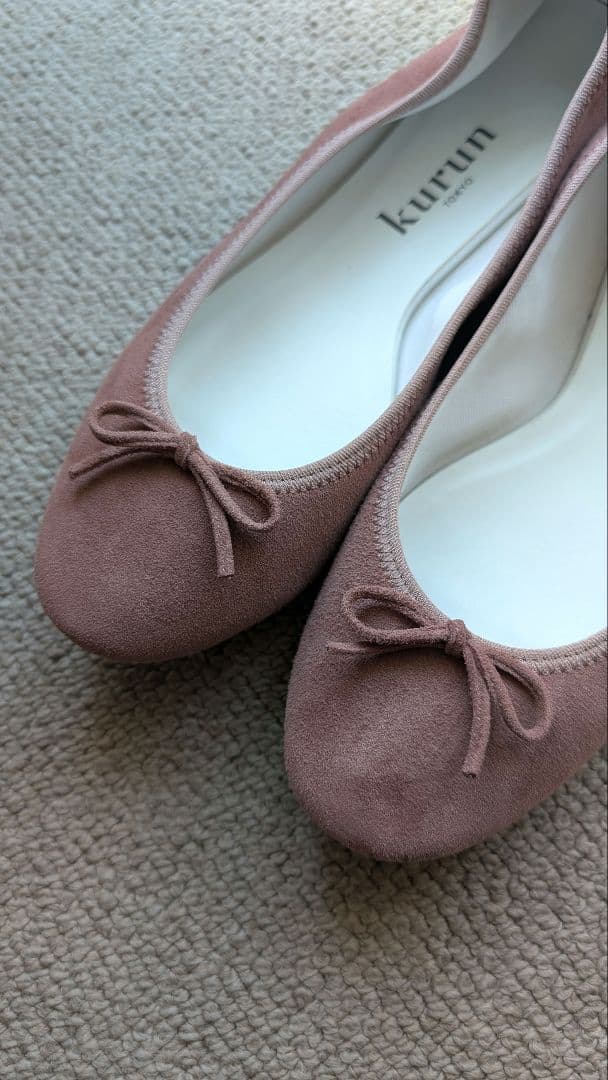 kurun スモーキーピンク バレエシューズ