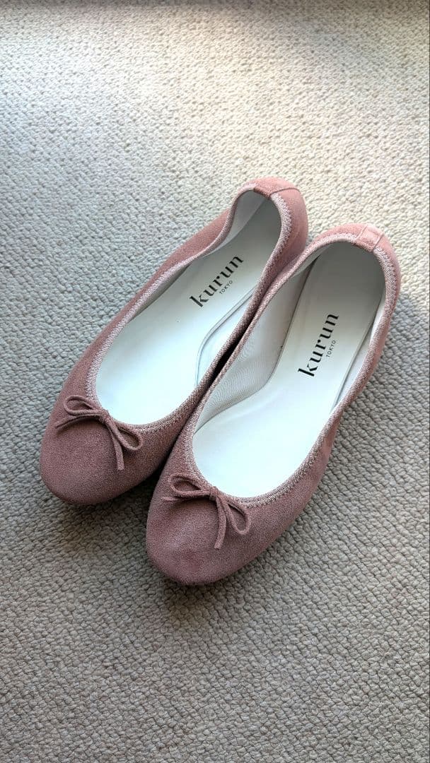 kurun スモーキーピンク バレエシューズ