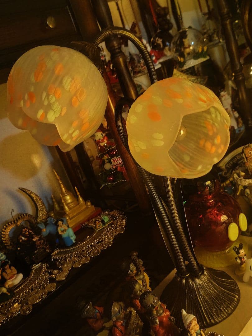 【衛生・美品】ビンテージランプ　HOYA 花あかり　テーブルランプ　デスクライト