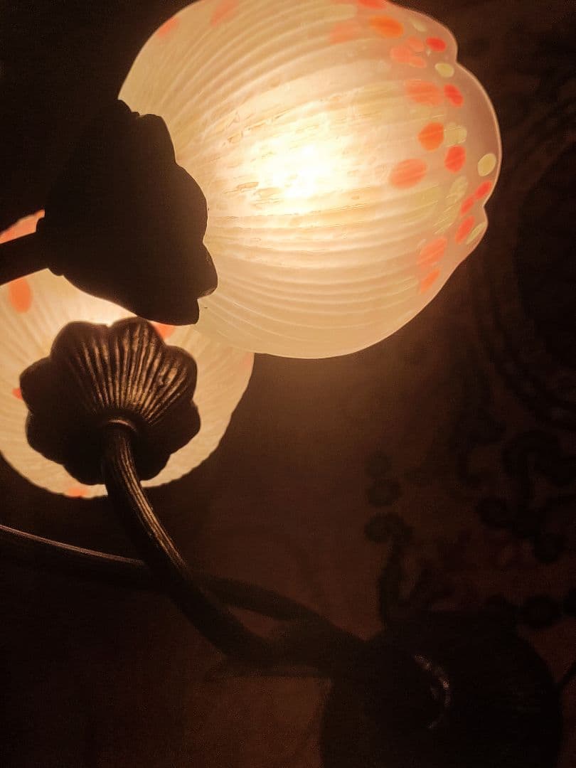 【衛生・美品】ビンテージランプ　HOYA 花あかり　テーブルランプ　デスクライト