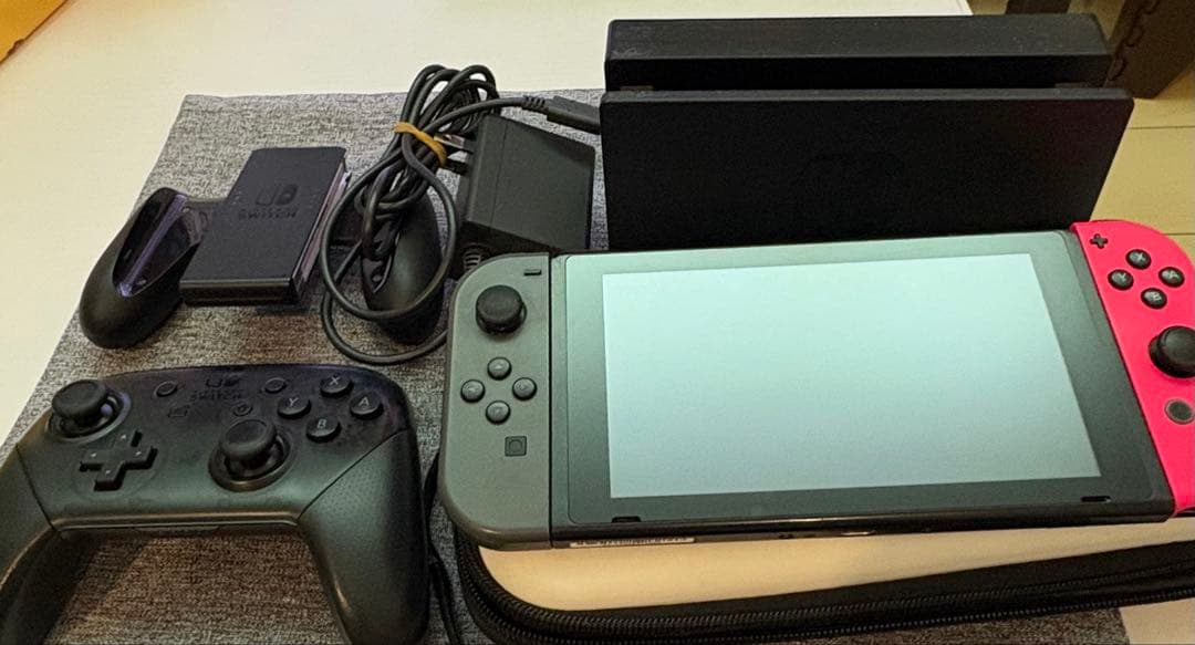 Nintendo Switch 本体 グレー/赤 プロコントローラー付き