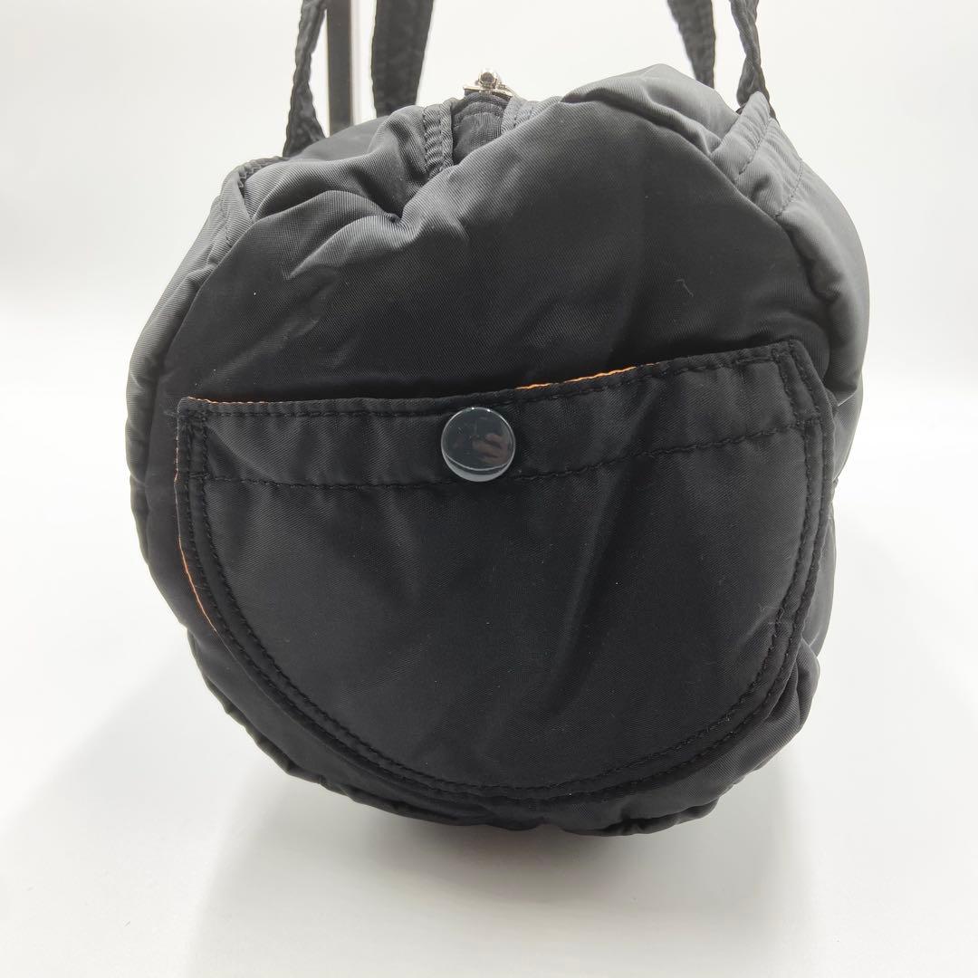 極美品　ポーター　タンカー　ミニボストンバッグ　ロゴ刺繍　ナイロン　ブラック