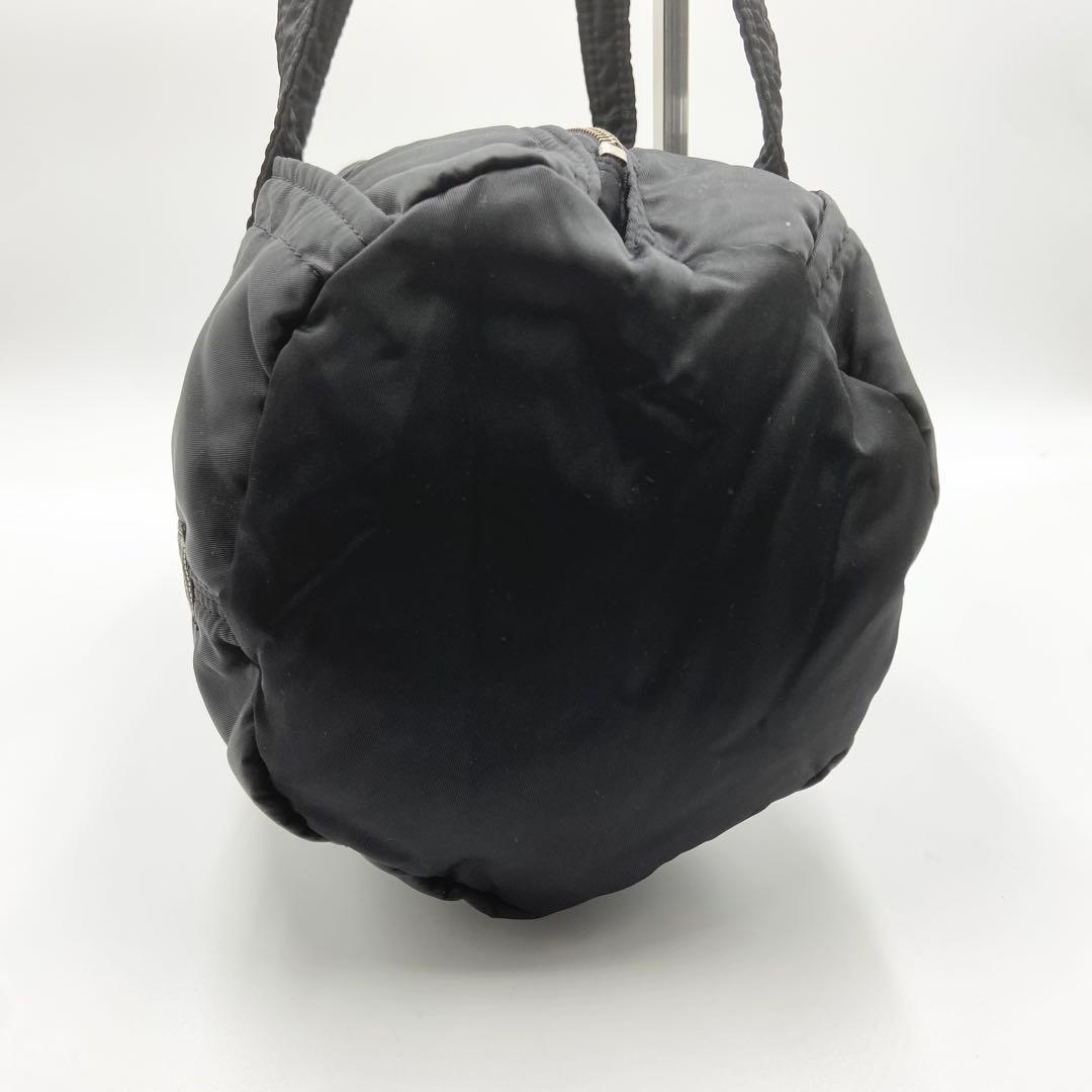 極美品　ポーター　タンカー　ミニボストンバッグ　ロゴ刺繍　ナイロン　ブラック