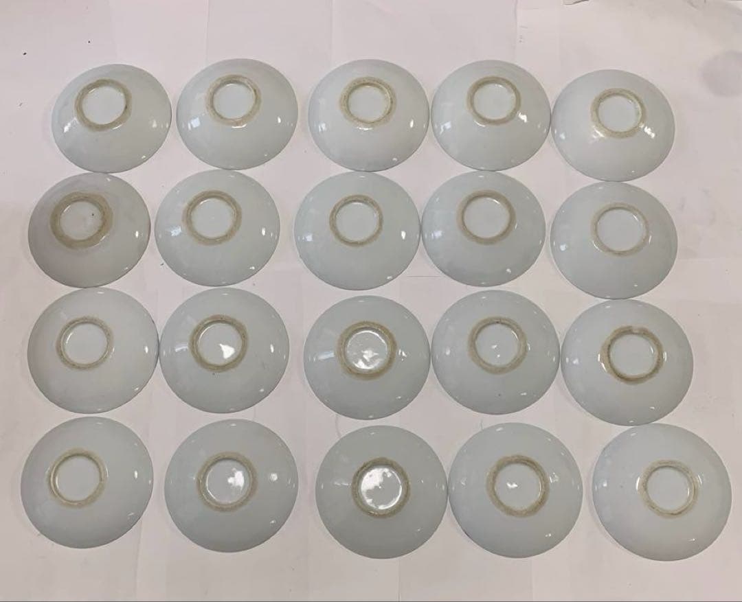 (3c) 青い花柄の平皿20枚セット