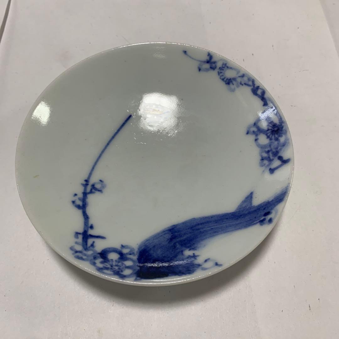 (3c) 青い花柄の平皿20枚セット