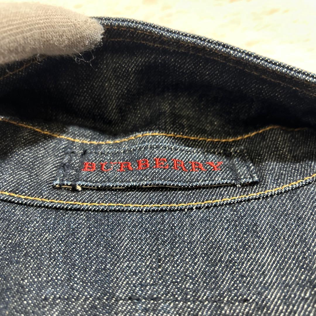 【美品】バーバリー デニムジャケット ノバチェック ダークブルー サイズ15