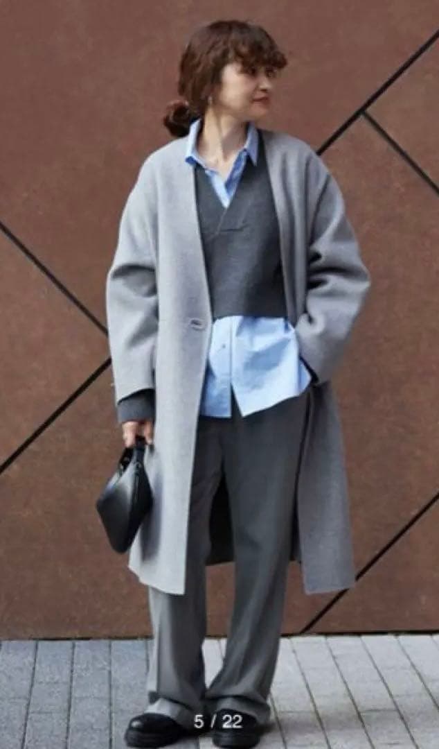 IENA イエナ 新品タグ付き モッサーダブルフェイスVネックコート 36