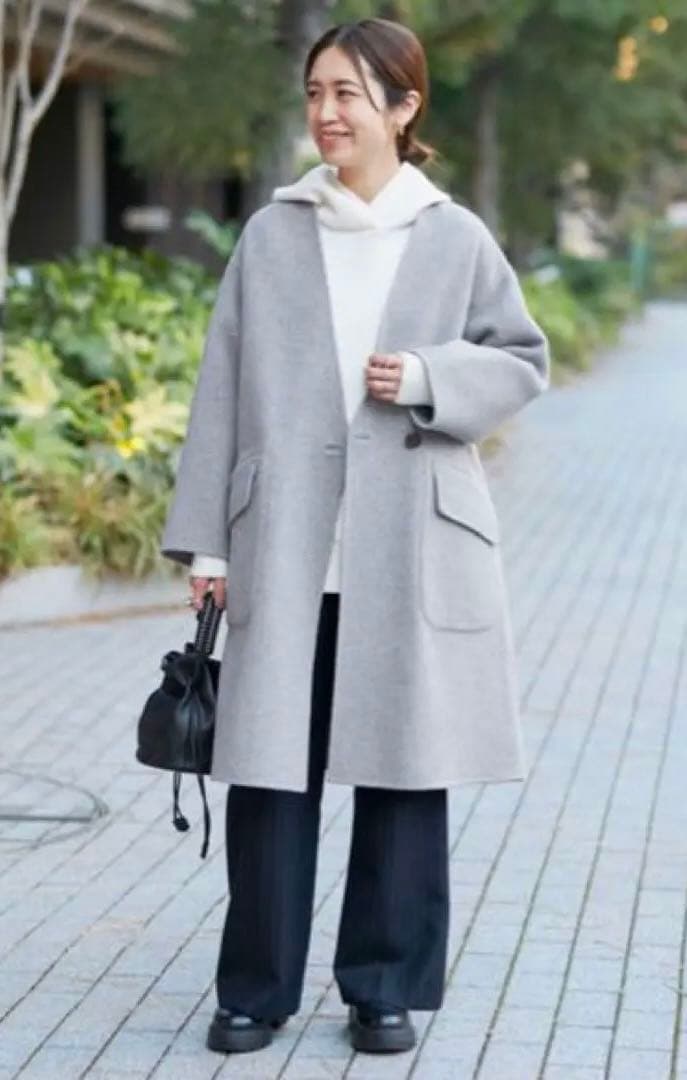 IENA イエナ 新品タグ付き モッサーダブルフェイスVネックコート 36